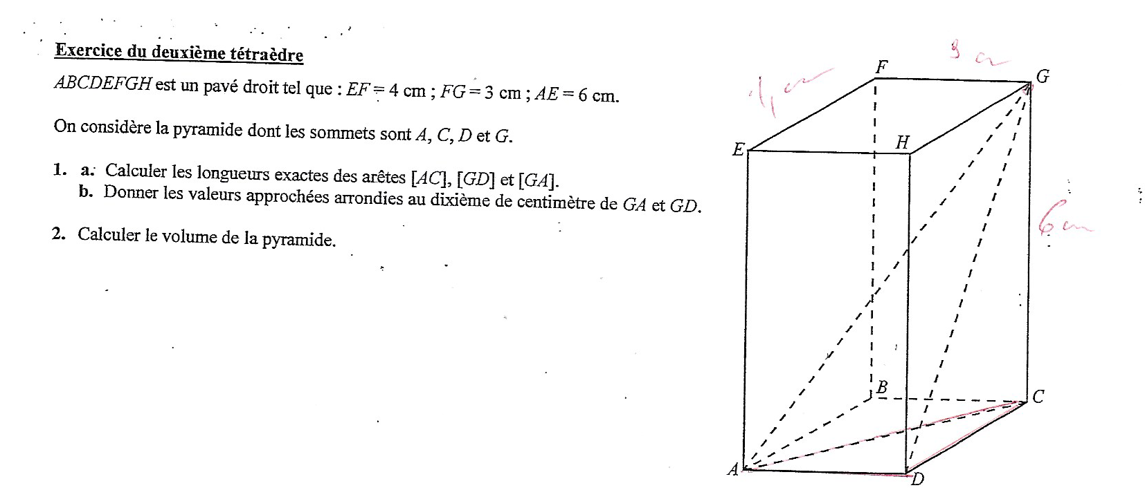 Comment Calculer Le Volume D Un Tétraèdre Exercice du deuxième tétraèdre | digiSchool devoirs