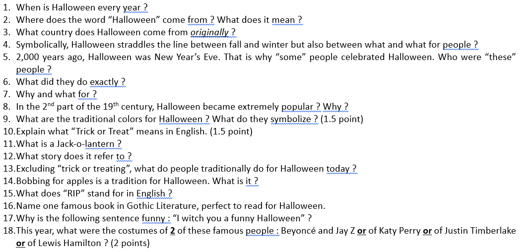 questions halloween